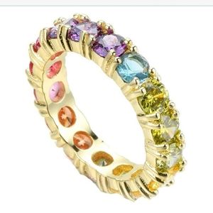 Sterling silver rainbow ring NIB